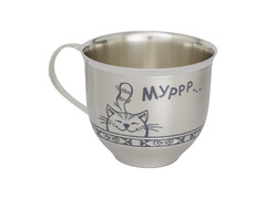 Серебряная чашка с изображением Котенка  «Мурлыка»